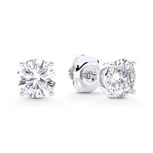 Non-Certified 4.00ct Lab Grown Diamond 4-Prong Stud Earrings in 14k White Gold